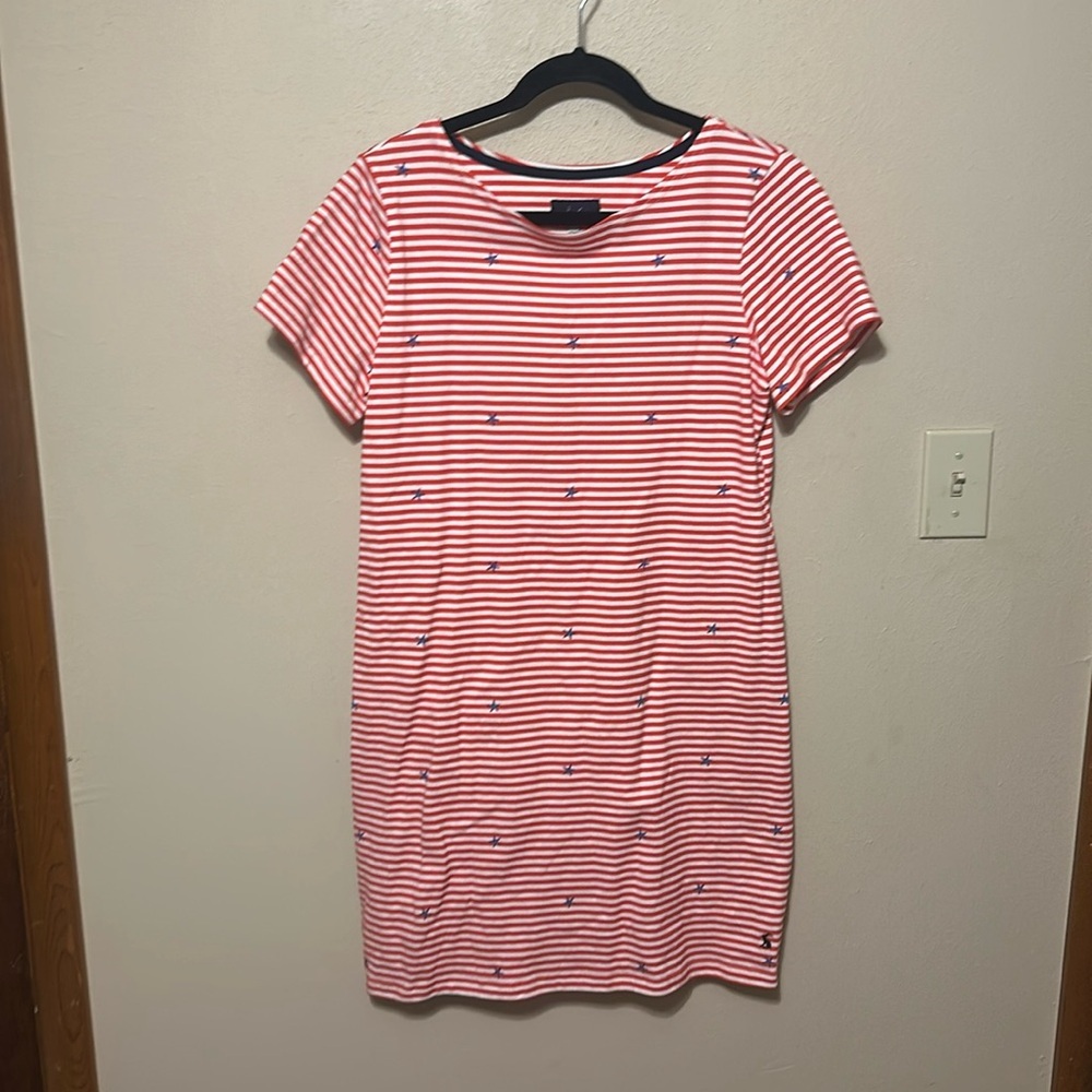 Joules‎ Striped Star Embroidered Dress Size 10